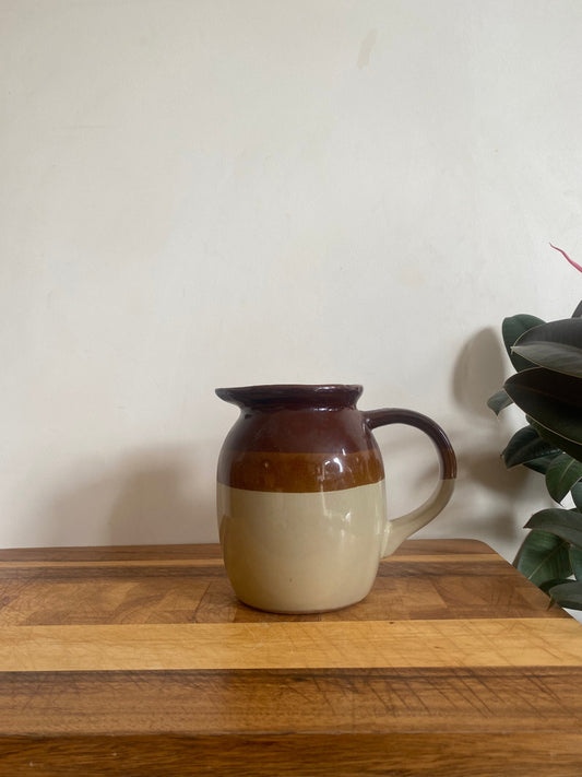 Vintage Stoneware Jug, Vintage Stone Vase, Mid Century Vase, Vintage Vase, Stone Posy Vase, Two Tone Stone Jug, Mid Century Pottery, Vintage