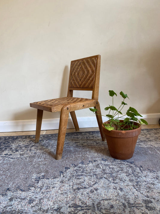 Vintage 1950s Children’s Chair | Antique Children’s Chair | Vintage Rattan Kids Chair | Vintage Wicker Kids Chair | Vintage Kids Furniture