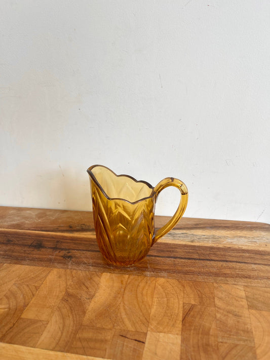 Vintage Amber Glass Pitcher | Vintage Glass Vase | Vintage Glass Jug | Mid Century Glassware | Vintage Tinted Glass | Vintage Milk Jug