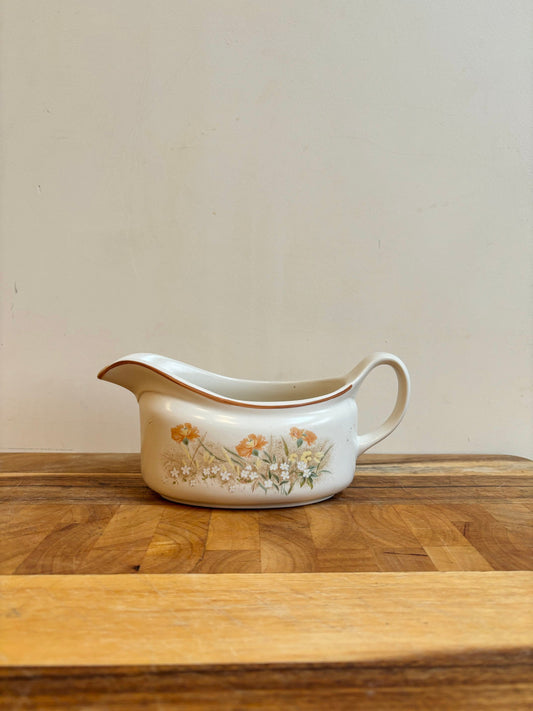 Vintage Gravy Boat |  Vintage Gravy Jug | Vintage Sauce Jug | Floral Motif | Retro Gravy Boat | Mid Century Tableware | Quirky Tableware