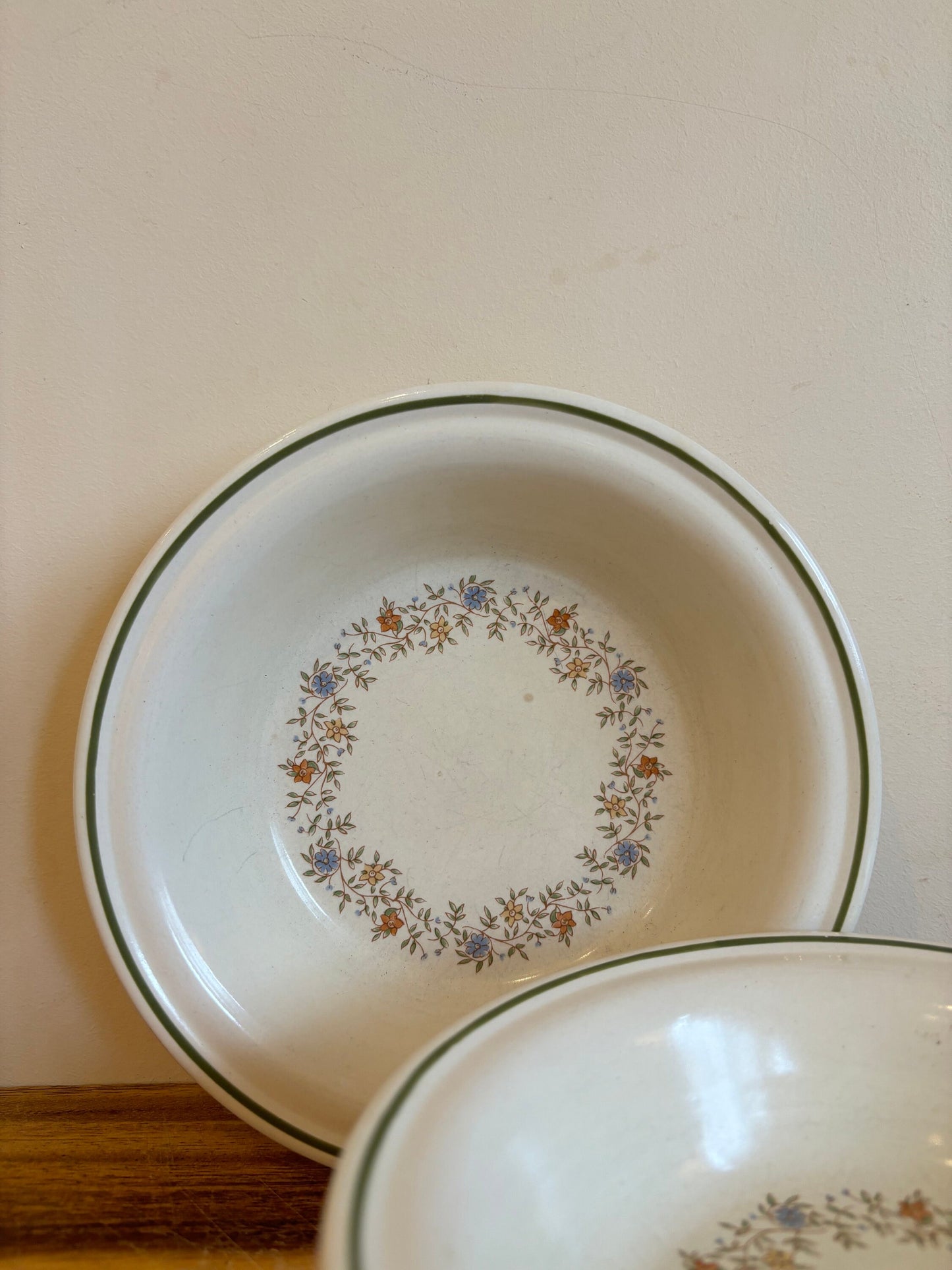 Vintage Staffordshire Pottery Bowls | Set of Four Dessert Bowls | Vintage Ironstone Bowls | Mid Century Bowls | Floral Motif Bowls | Kitsch